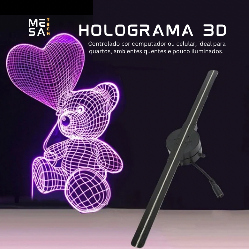 Ventilador Holograma 3D (100-240V)